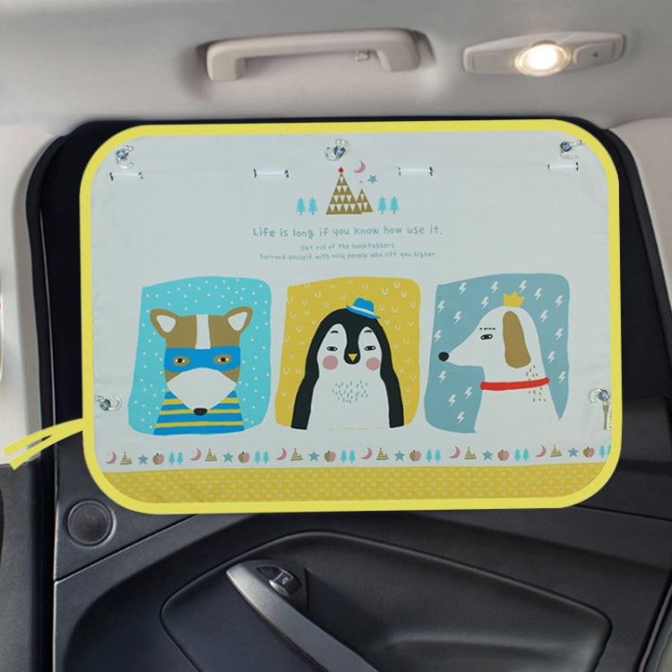 Car Large Rear Window Sunscreen Insulation Window Sunshade Cover, Size: 70*50cm, Zoo, Three Little eagles, Pink Elephant, Little Fox, Underwater World, Deer, Good Friend, Bear, Yellow Penguin, Bears Homes, Happy Elephant, Small Fish, Happy Forest      ...