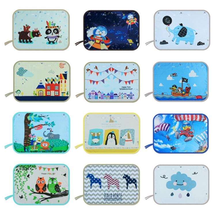 Car Large Rear Window Sunscreen Insulation Window Sunshade Cover, Size: 70*50cm, Zoo, Three Little eagles, Pink Elephant, Little Fox, Underwater World, Deer, Good Friend, Bear, Yellow Penguin, Bears Homes, Happy Elephant, Small Fish, Happy Forest      ...