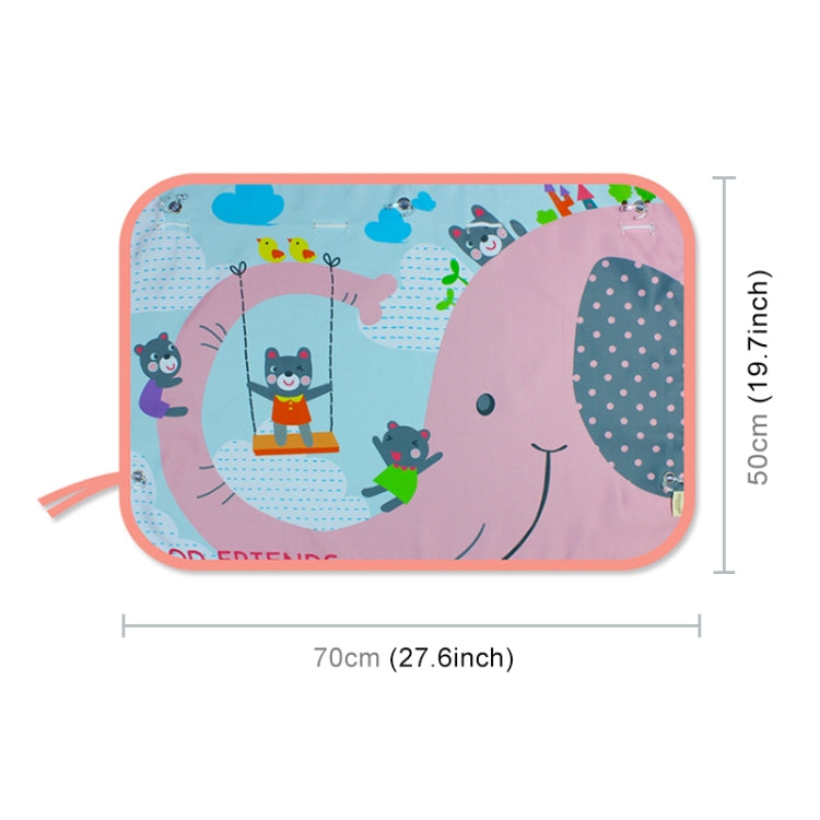 Car Large Rear Window Sunscreen Insulation Window Sunshade Cover, Size: 70*50cm, Zoo, Three Little eagles, Pink Elephant, Little Fox, Underwater World, Deer, Good Friend, Bear, Yellow Penguin, Bears Homes, Happy Elephant, Small Fish, Happy Forest      ...