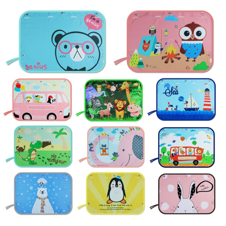Car Large Rear Window Sunscreen Insulation Window Sunshade Cover, Size: 70*50cm, Zoo, Three Little eagles, Pink Elephant, Little Fox, Underwater World, Deer, Good Friend, Bear, Yellow Penguin, Bears Homes, Happy Elephant, Small Fish, Happy Forest      ...