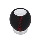 Universal Car Ball Shape Gear Shifter Lever Manual Automatic Black Leather Shift Knob Adapter, No Gear Ssign