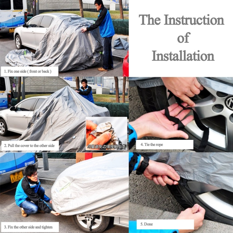 PVC Anti-Dust Sunproof Hatchback Car Cover with Warning Strips, Fits Cars up to 4.1m(160 inch) in Length, 160inch (M)