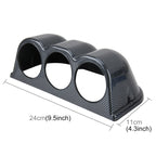 60mm Universal Horizontal Carbon lead Material 3 Triple Auto Car Dash Gauge Meter Pod Mount Holder Dashboard 3 Hole Cup Vehicle Performance Meter Instrument Accessories, Horizontal