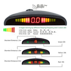 PZ-300-8 Car Parking Reversing Buzzer LED Monitor Parking Alarm Assistance System with 4*7m Front Sensors and 4*2.5m Rear Sensors, with 4 Front Sensors and 4 Rear Sensors