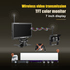 PZ607-W Wireless Vehicle Truck Backup Camera and Monitor Infrared Night Vision Rear View Camera with 7 inch HD Monitor for RV Trailer, PZ607-W