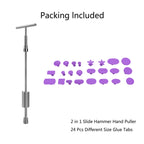 Auto Repair Body Tool Kit PDR Dent Paintless Repair Tools Dent Puller Slide Hammer Reverse Hammer Aluminum Suction Cups for Dent, With Red T handle, Without Red T handle