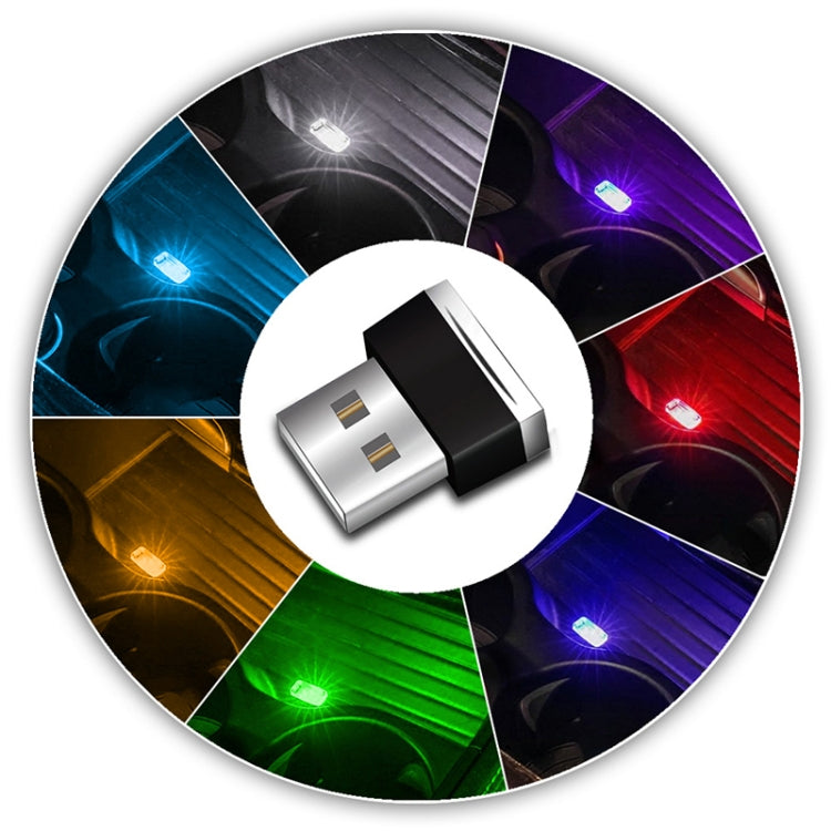 Universal PC Car USB LED Atmosphere Lights Emergency Lighting Decorative Lamp, Yellow Light, Ice Blue, Blue Light, Pink Light, Green Light, Red Light