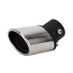 Universal Car Styling Stainless Steel Curved Bolt-on Exhaust Tail Muffler Tip Pipe with Mesh, Curved/Black, Curved with Mesh
