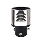 Universal Car Styling Stainless Steel Curved Bolt-on Exhaust Tail Muffler Tip Pipe with Mesh, Curved/Black, Curved with Mesh