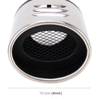 Universal Car Styling Stainless Steel Curved Bolt-on Exhaust Tail Muffler Tip Pipe with Mesh, Curved/Black, Curved with Mesh