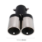 Universal Car Styling Stainless Steel Straight Double Outlets Exhaust Tail Muffler Tip Pipe, Straight Double