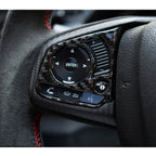 2 in 1 Carbon Fiber Steering Wheel Button Trim Interior DIY Sticker for Honda Civic 10th Gen 2016-2019(Deluxe), Wheel Button Trim