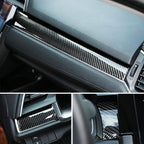 3 in 1 Carbon Fiber Central Control Gears Shift Panel Cover Trim Decals Decorative Sticker for Honda Civic 10th Gen 2016-2019, 3 in 1 Central Control
