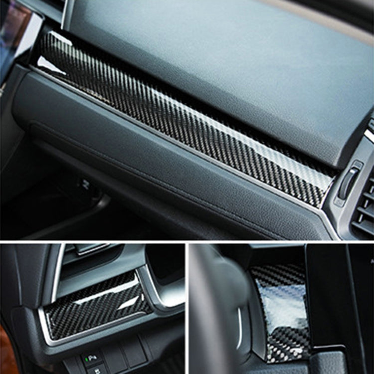 3 in 1 Carbon Fiber Central Control Gears Shift Panel Cover Trim Decals Decorative Sticker for Honda Civic 10th Gen 2016-2019, 3 in 1 Central Control