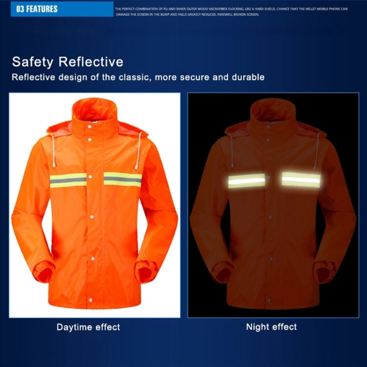 Adult Split Reflective Raincoats Rain Pants Cleaners Waterproof Clothes Labor Insurance Safety Sanitation Suits, Size: XL, Size: XL
