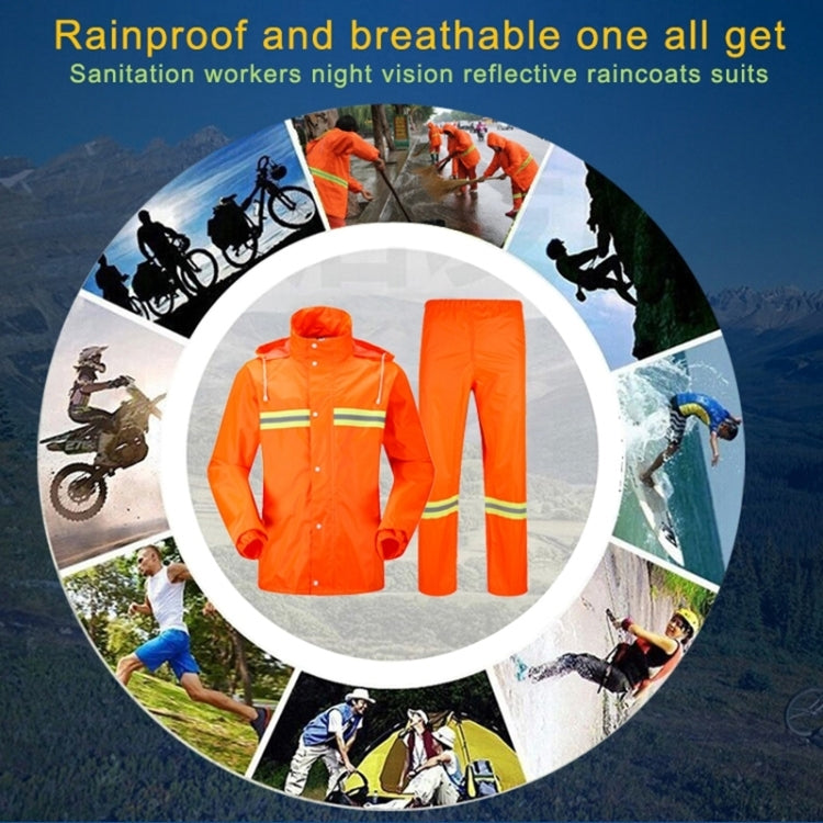 Adult Split Reflective Raincoats Rain Pants Cleaners Waterproof Clothes Labor Insurance Safety Sanitation Suits, Size: 3XL, Size: 3XL