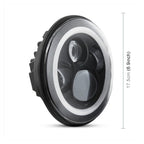2 PCS 7 inch IP68 Waterproof 6500K 75W CREE LED Headlight Hi/Lo Beam Driving Lamp for Jeep Wrangler JK TJ LJ, 6500K 75W
