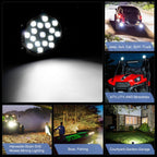 2 PCS 51W 3500LM 6500K White Light  17 LED Waterproof Car Boat Marine Work Lights Spotlight LED Bulbs, 30 Degrees Adjustable, DC 10-30V, 51W, Spot Light+51W