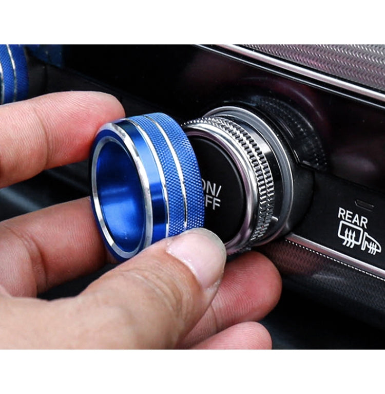 3 PCS Car Aluminum Alloy Air Conditioner Knob Case for Honda Tenth Generation Accord, For Honda Tenth Generation Accord(Blue), For Honda Tenth Generation Accord(Red)