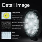6.7W White Light Round-Shaped Waterproof Car Boat Marine Work Lights Spotlight LED Bulbs, DC 9-30V, 27W