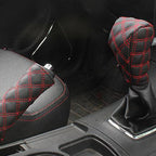 2 PCS Car Hand Brake Cover Shift Knob Gear Stick Cushion Sets Cover Car Accessory Interior Decoration Pad, 2 PCS  Red, 2 PCS Red  White