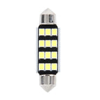 2 PCS 3.5W 250 LM 6000K 41MM 12 SMD-2835 LEDs Bicuspid Port Decoding Car Dome Lamp LED Reading Light, DC 12V, 41MM