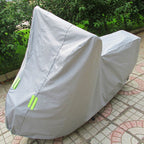 Outdoor Universal Anti-Dust Sunproof Waterproof Motorcycle Aluminum Film Flocking Cover with Warning Strips, Fits Bike up to 2.3m(90 Inches) In Length, XXL Size: 232x100x125cm, XXL: 232x100x125cm