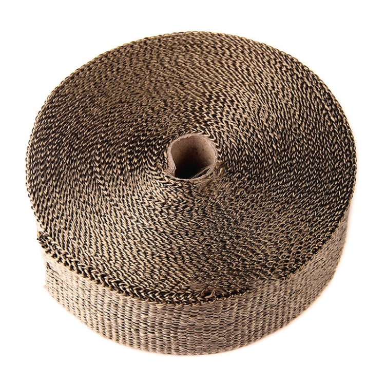 10m Titanium Gold Exhaust Wrap Auto Motor Exhaust Heat Shield Wrap Heat Resistant Wrap, 10m Titanium Gold