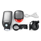 2 PCS 3W 240LM USB Solar Energy Motorcycle / Bicycle Light Set, Front Light+Back Light, Front Light+Back Light Black, Front Light+Back Light White