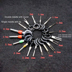 18 PCS Auto Car Plug Circuit Board Wire Harness Terminal Extraction Pick Connector Crimp Pin Back Needle Remove Tool, 18 PCS
