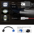 2 PCS 7 inch DC10-48V 36W 6000K Harley Motorcycle Headlight with 12 SMD-5630-LED Lamps and 12 Crystal Lamp Beads, DC10-48V 36W 6000K