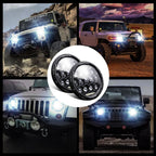 2 PCS 7 inch DC10-48V 36W 6000K Harley Motorcycle Headlight with 12 SMD-5630-LED Lamps and 12 Crystal Lamp Beads, DC10-48V 36W 6000K