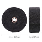 10m Cotton Material Exhaust Wrap Auto Motorcycle Exhaust Heat Shield Wrap Heat Resistant Wrap, Random Color Delivery, 10m Black