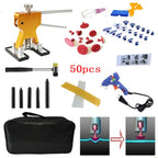 50 in 1 Auto Car Metal PDR Dent Lifter-Glue Puller Tab Hail Removal Paintless Car Dent Repair Tools Kit, with 20W Glue Gun, US Plug or EU Plug, 50 in 1