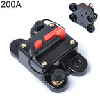 200A DC 12-24V Car Audio Stereo Circuit Breaker Automatic Reset Fuse Holder, 200A