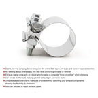 2.25 inch Car Turbo Exhaust Downpipe Stainless Steel Lap Joint Band Clamp, 2.25 inch