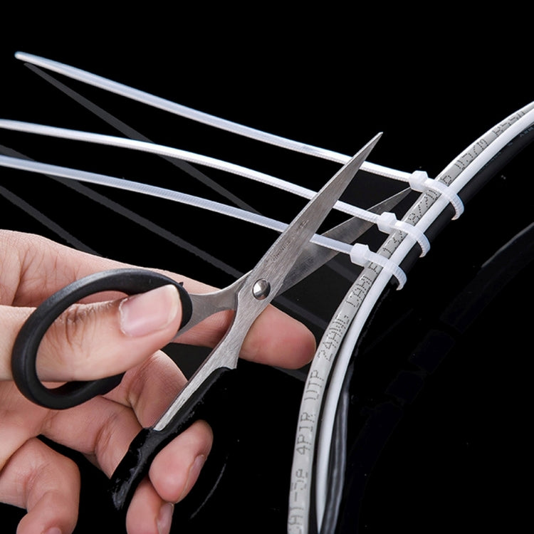 100pcs /Pack 8mm*200mm Nylon Cable Ties, 8mm*200mm Black, 8mm*200mm White
