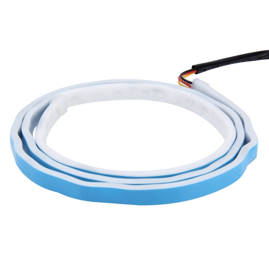 1.2m Car Auto Waterproof Universal Four Color Rear Flowing Light Tail Box Lights with Tail Light Controller, Ice Blue Light Driving Light, White Light Reversing Light, Red Light Brake Light, Yellow Light Turn Signal Light, LED Lamp Strip Tail Decoratio...