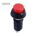 10 PCS Car Auto Universal DIY 2 Pin Round Cap OFF- ON Push Button, Long