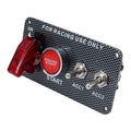 Racing Car Ignition Switch Panel Engine Start Start Push Button LED Racing Toggle Switch 12V Carbon Fiber Panel Multi-function Automatic Ignition Switch for Racing Cars, 12V
