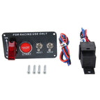 Racing Car Ignition Switch Panel Engine Start Start Push Button LED Racing Toggle Switch 12V Carbon Fiber Panel Multi-function Automatic Ignition Switch for Racing Cars, 12V
