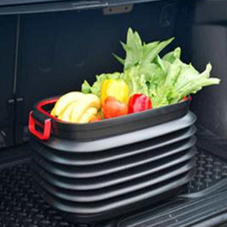 37L Car Collapsible Plastic Organizer Bin with Lid for Camping and Outdoor, Car Collapsible Organizer Bin