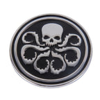 Skull Pattern Circular Shape Shining Metal Car Free Sticker, Skull 4, Circular Skull