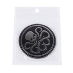 Skull Pattern Circular Shape Shining Metal Car Free Sticker, Skull 4, Circular Skull