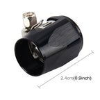 AN6 Car Performance Aluminum Accessories Adapter Nitrite Hose Finisher Adapter Nylon Braided Hose Clamp Black Finish, AN6