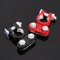 2 PCS Positive and Negative Car U Shape Metal Battery Connectors Terminals Clamps Clips, L Size, Inner Diameter: 16mm (Black + Red), L Size (Black + Red)