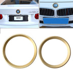 2 PCS/Set Zinc Alloy Steering Wheel Decoration Ring Sticker Logo Car Styling Modification Car Front Logo Ring Decoration Rear Cover Trim Hood Emblem Rings for BMW 3 Series, For BMW 3 Series