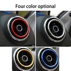 4 PCS Car Outlet Decorative Rings Aluminum Alloy Air Outlet Chrome Trim Ring Car Dashboard  Air Vents Cover Sticker Decoration for Audi A3, For Audi A3