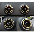 4 PCS Car Outlet Decorative Rings Aluminum Alloy Air Outlet Chrome Trim Ring Car Dashboard  Air Vents Cover Sticker Decoration for Audi A3, For Audi A3