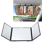 SHUNWEI Car Sun Visor Adjustable Mirror Car Makeup Sun-shading Vehicle Mounted Cosmetic Mirror Folding Vanity Mirror Triple Folding Car Interior Makeup Mirror Auto Supplies, SD-2408